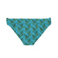 Turquoise Tropical Bliss Loop Tie Side Bikini Bottom (AOP)