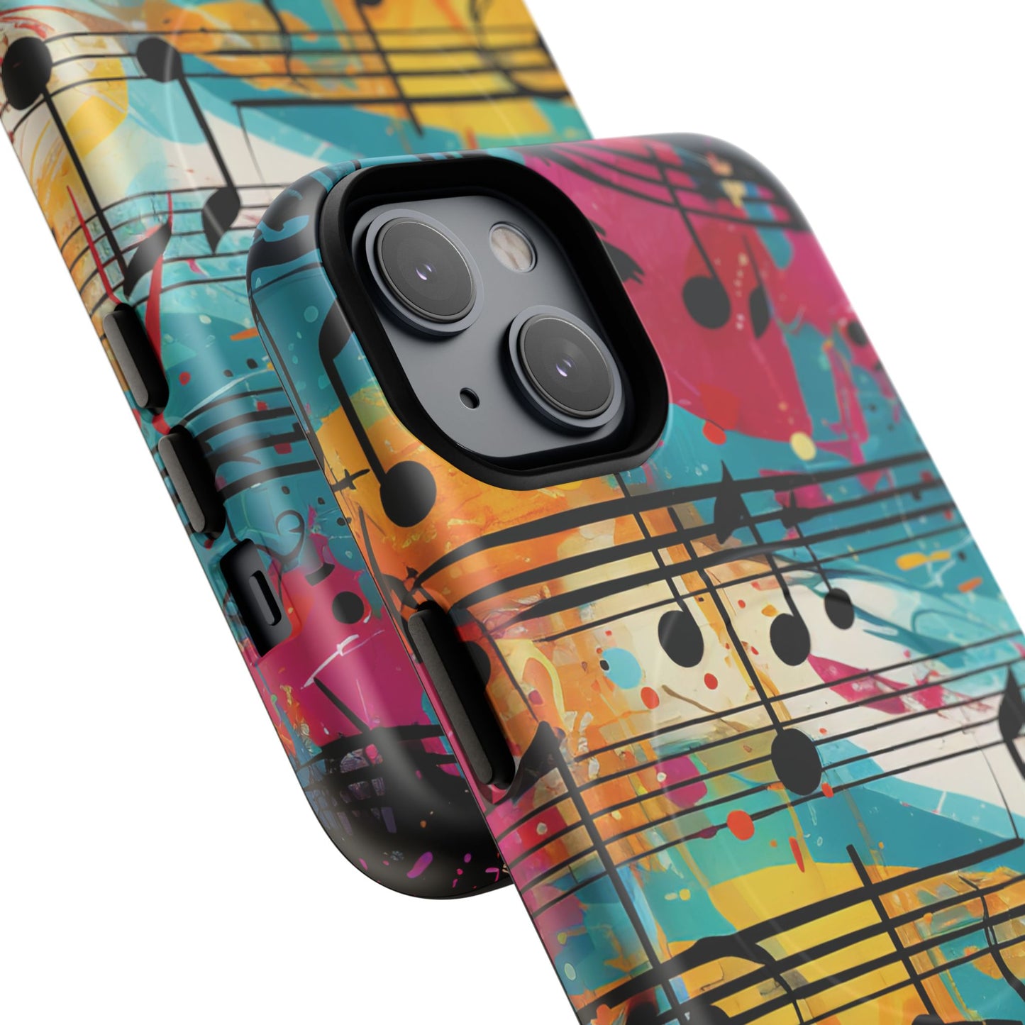 Vibrant Music Note Phone Case, Tough Magnetic Case, Music Lover Gift, Colorful Phone Accessory, Customizable Phone Cover, Unique Gift Idea