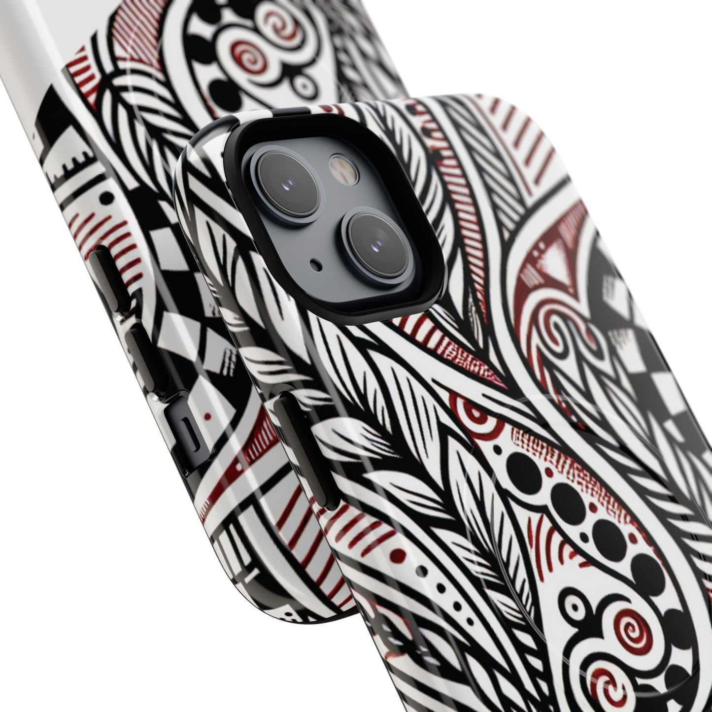 InkWhirl Fusion Stylish Tough Magnetic iPhone Case,  Unique Design, Gift for Him/Her, Trendy Accessory, Artist Collaboration, Durable Protection,Magsafe iPhone case