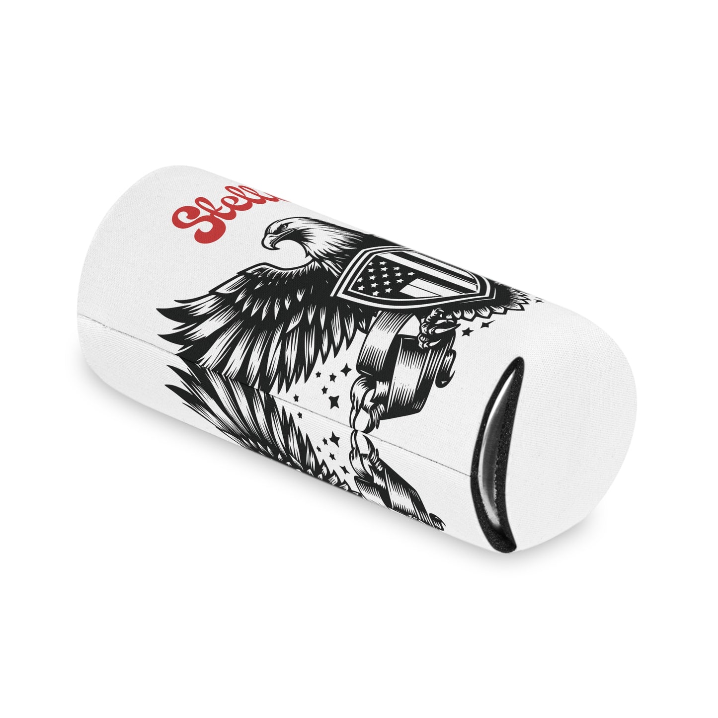 Personalized Patriotic Eagle with Shield Design Can Cooler — (Custom Name)