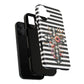 Grace in Bloom Tough Magnetic iPhone Case with Floral Cross Design, Boho iPhone Cover, Striped iPhone Case, Unique Religious Gift, Trendy Cell iPhone Accessory.