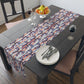 Patriotic Ribbon Table Runner — American Flag Stars & Stripes Cotton-Blend