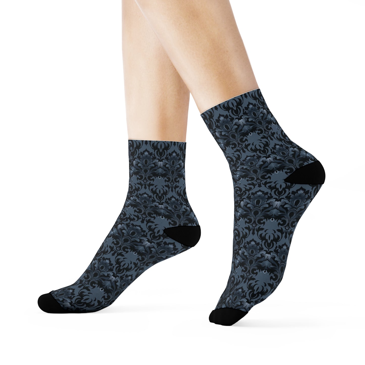 Opulent Dusk Crew Socks - Soft & Elastic Polyester/Spandex Blend - One Size Fits All