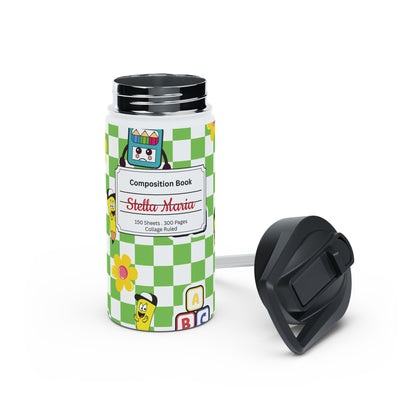 Personalized Green Schoolyard Chic Inspired Stainless Steel Water Bottle for Kids, Eco-Friendly Drinkware, Back to School, Teacher Gifts