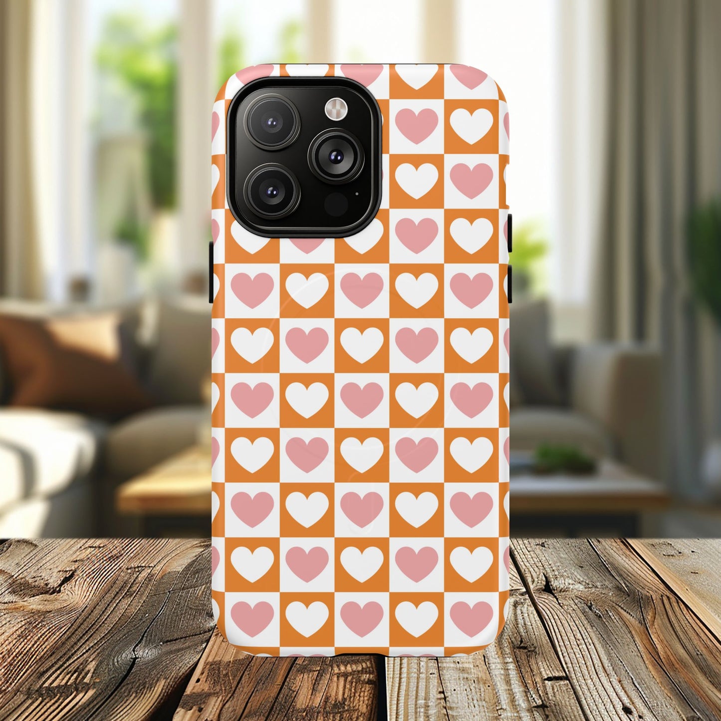 Heart Pattern Magnetic iPhone Case, Valentine Gift, Cute iPhone Accessory, Durable Case for Lovers, Custom iPhone Skin, Sweetheart Case