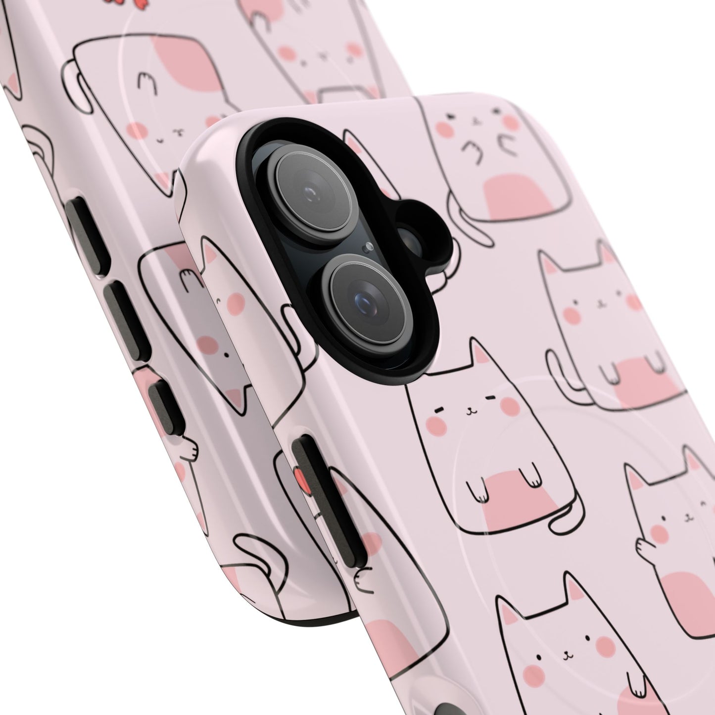 Cute Cat Magnetic iPhone Case, Tough iPhone Cover, Cat Lover Gift, Kawaii Style Case, Pet-Themed Gift