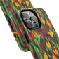 Floral Luminous Whirl Tough Magnetic iPhone Case, Stylish Protection for Everyday Life, Gift for Flower Lovers, Unique iPhone Accessory, Stained Glass iPhone Protection.