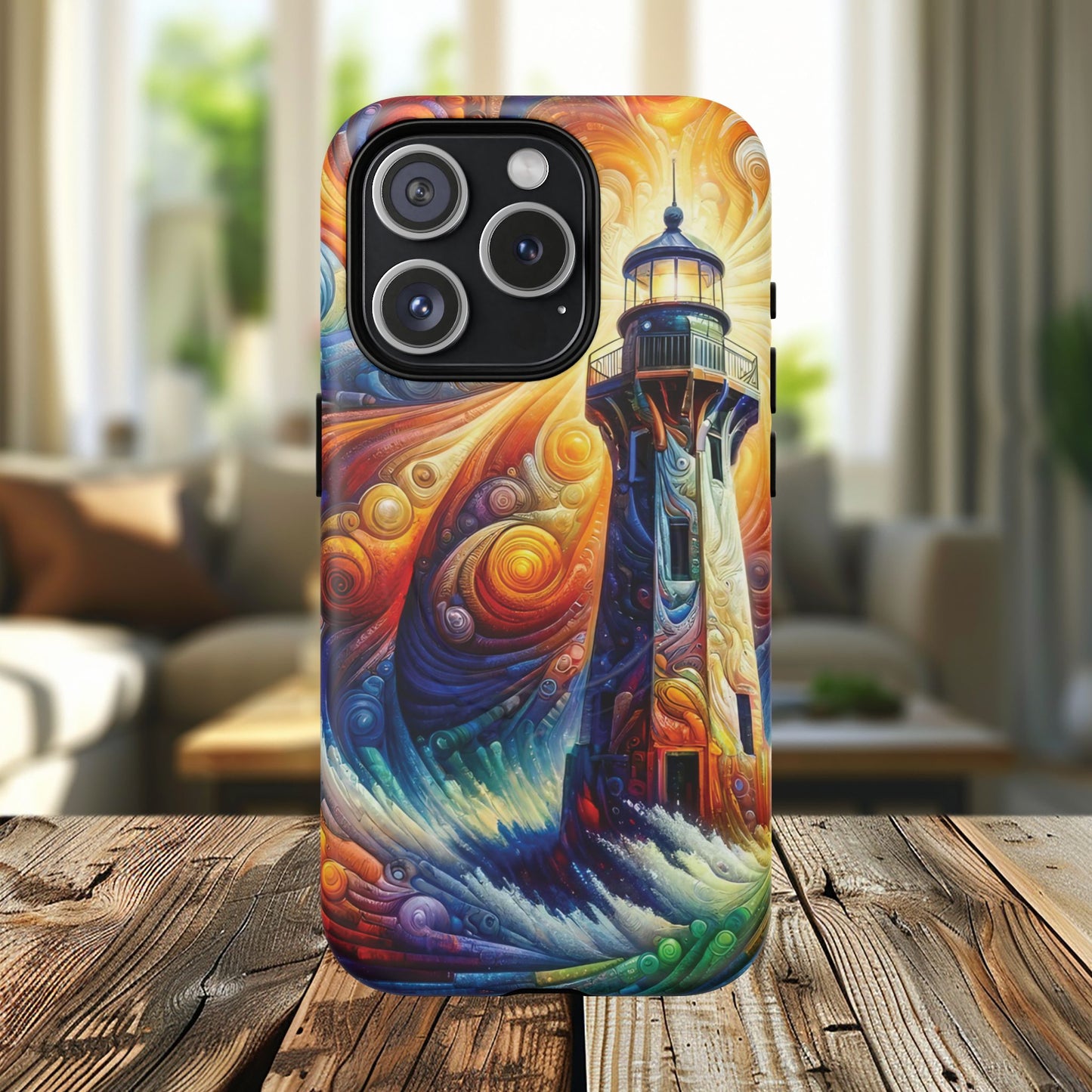 Vibrant Lighthouse Magnetic iPhone Case, Durable Protection for Everyday Adventure, Gift for Nature Lovers, Colorful iPhone Cover