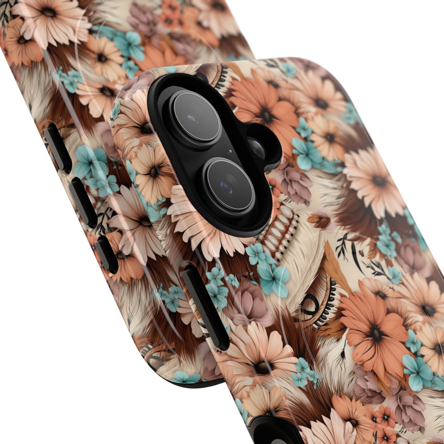 Spirit in Bloom Tough iPhone Magnetic Cases, Cute iPhone Accessories, Flower Design, Gifts for iPhone 14, 15, 16, 17, Pro Max, Boho Style, Western Style