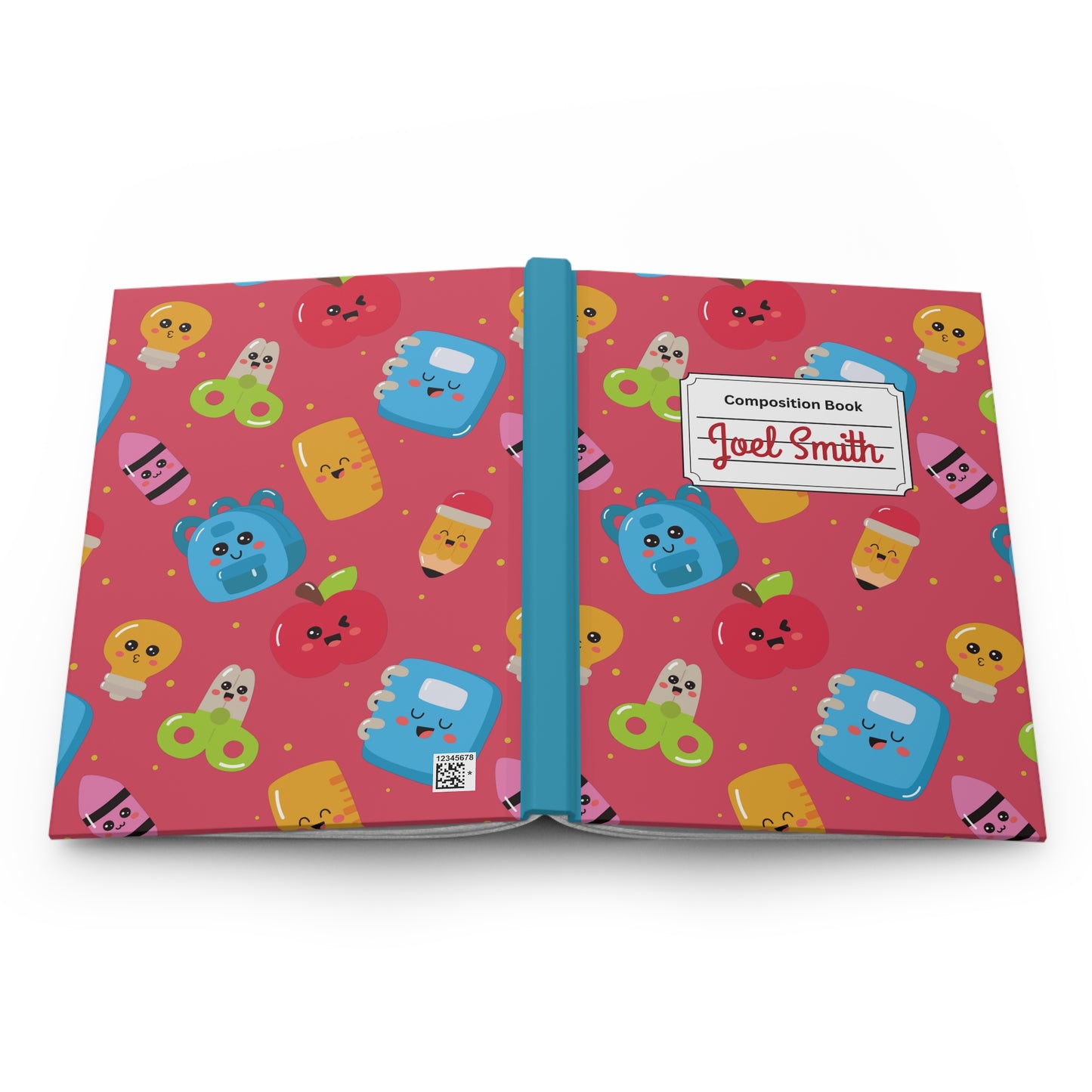 Custom Kawaii Composition Book Inspired Ruled Hardcover Journal for Kids, Fun School Notebook, Customizable Composition Book, Back to School Gift, Learning Organizer