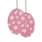 Pink Snowflake Elegance Ceramic Ornaments (1pcs, 5pcs, 10pcs, 20pcs)