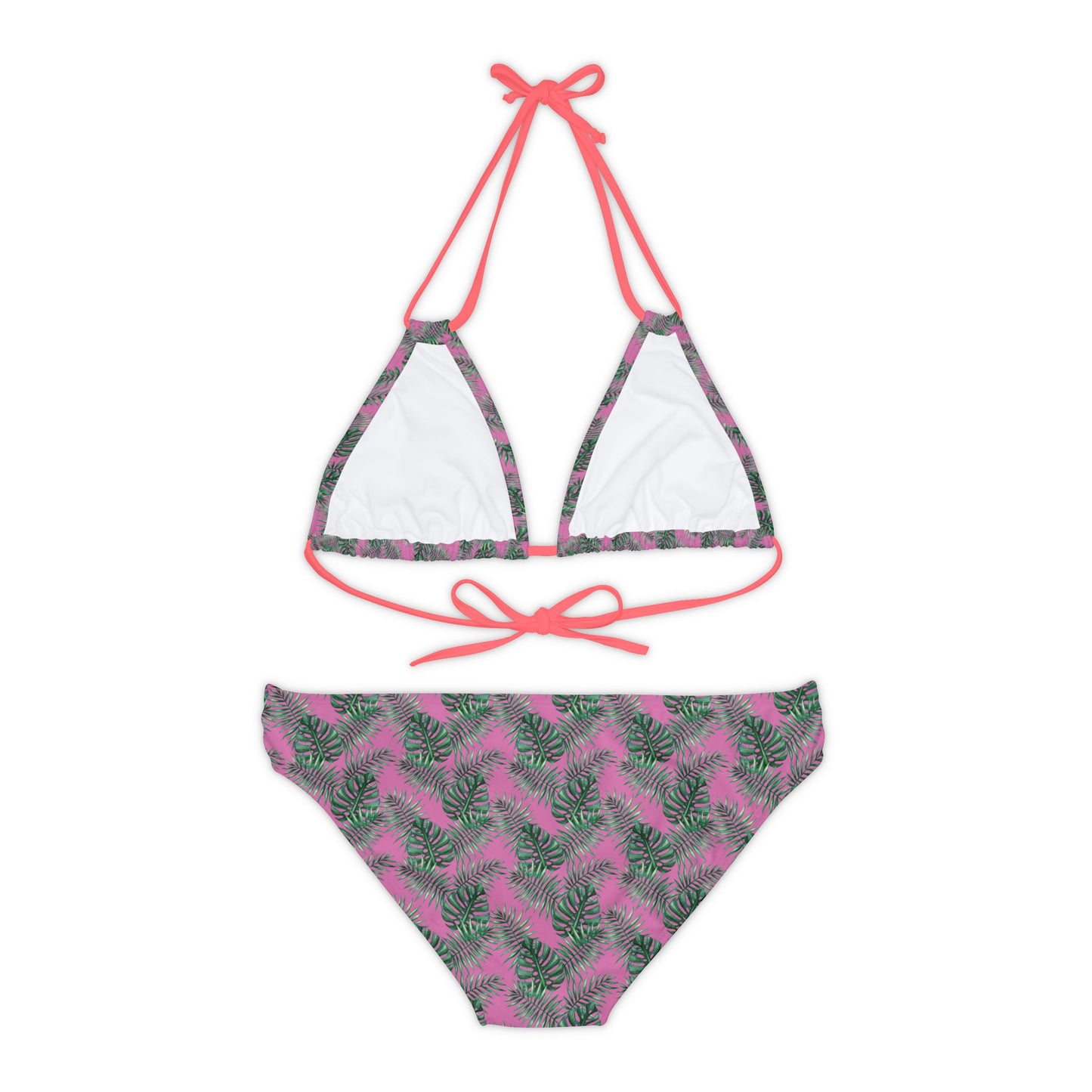 Pink Tropical Bliss Strappy Bikini Set (AOP)- (PY)