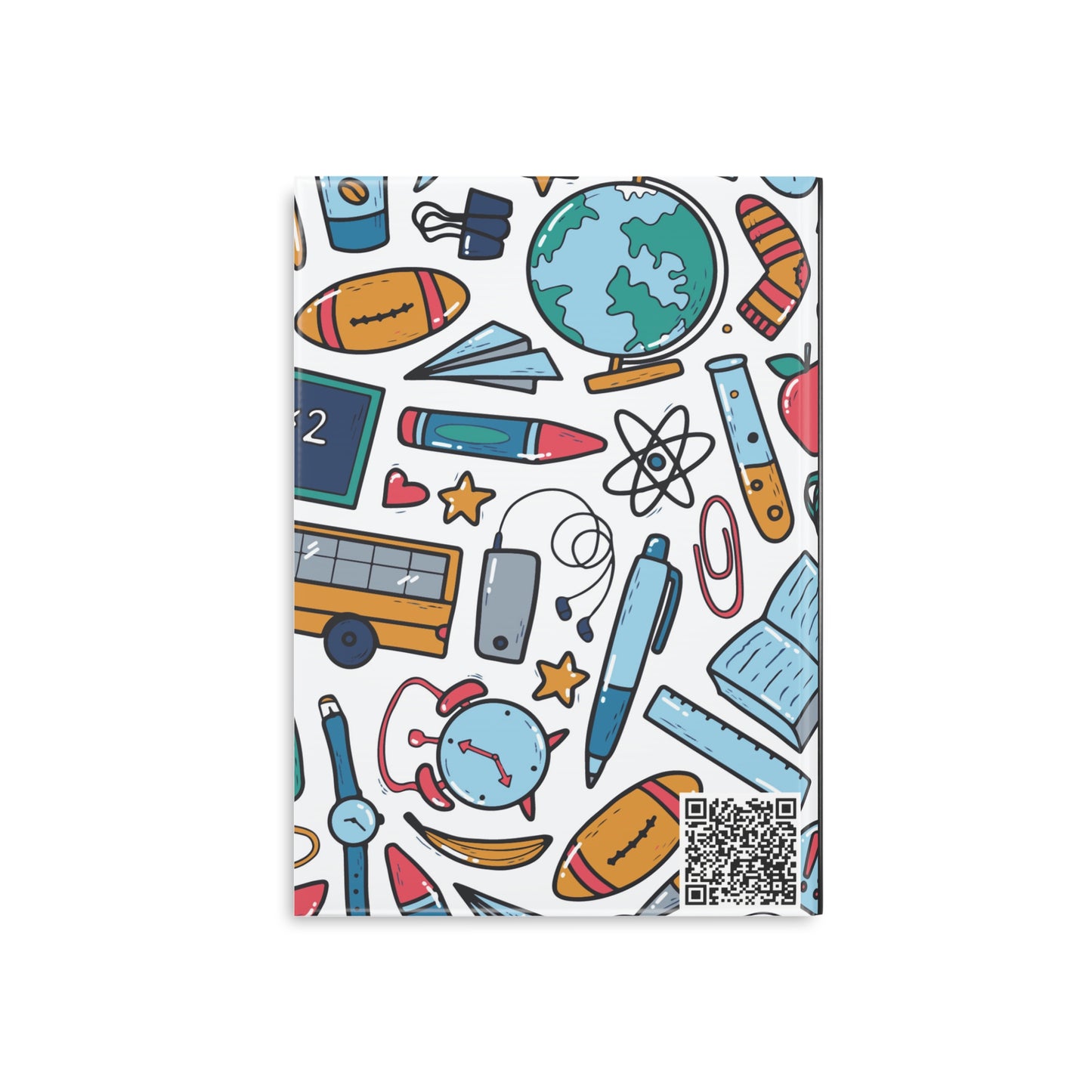 Black School Doodles Hardcover Notebook with Puffy Covers (PY)