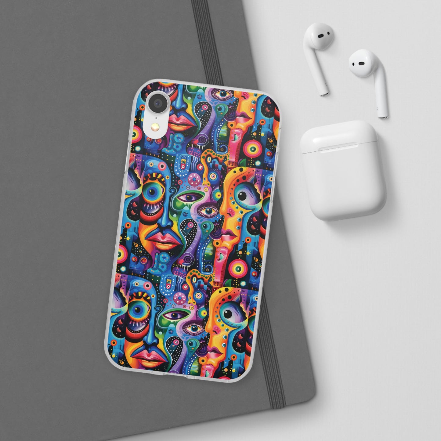 Psychedelic Visions Flexi iPhone and Samsung Case - Colorful Abstract Design.