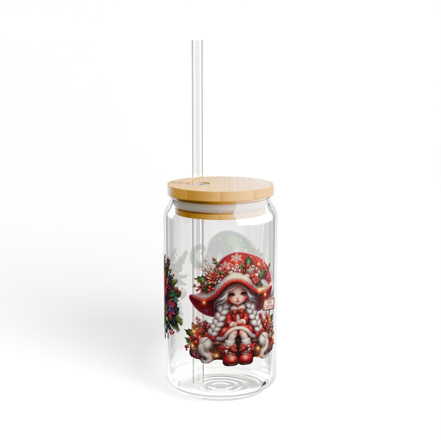 Christmas Gnome Sipper Glass, 16oz