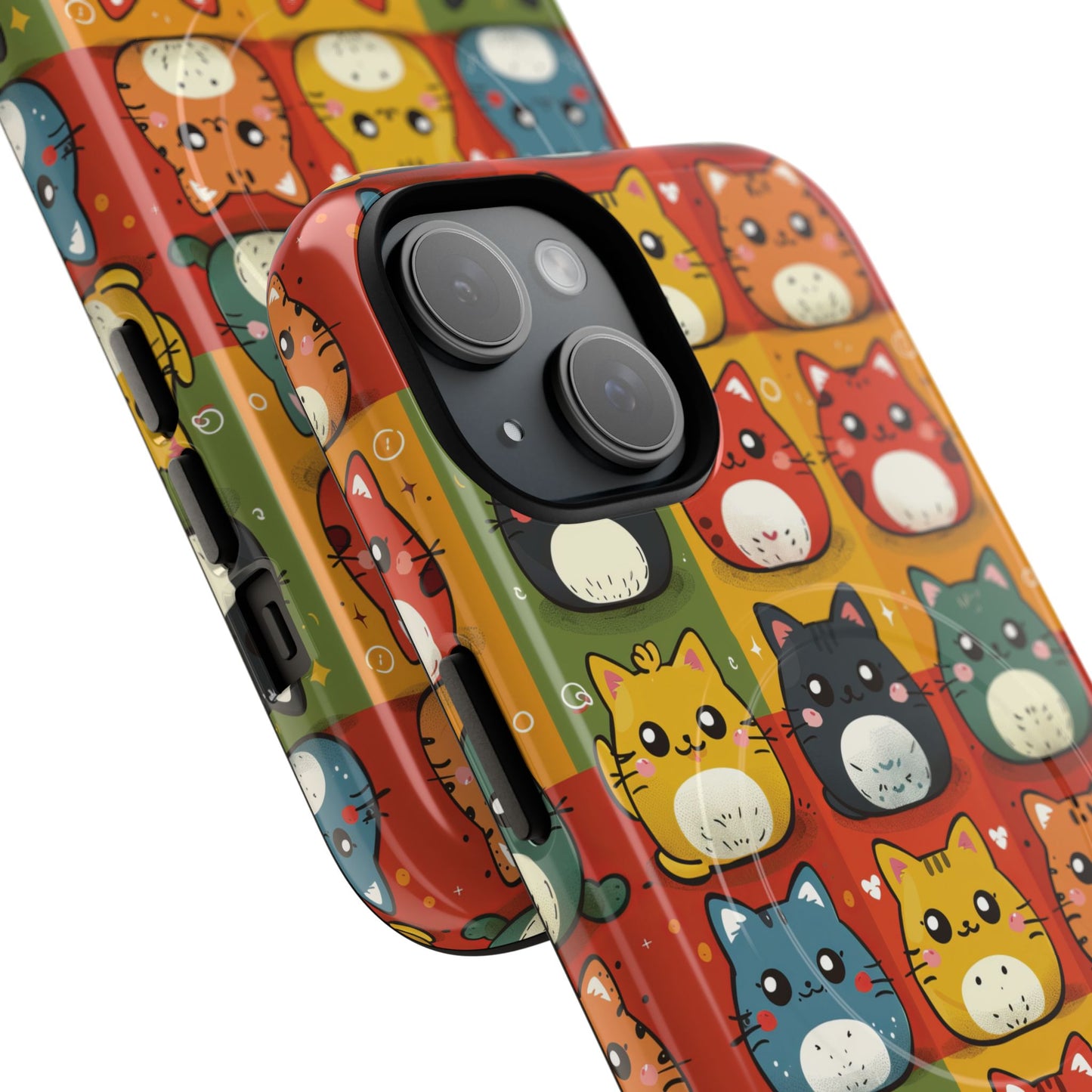 Cute Kawaii Cat iPhone Case, Tough Magnetic iPhone Case, Animal Lover Gift, Kawaii iPhone Cover, Fun Cat Design