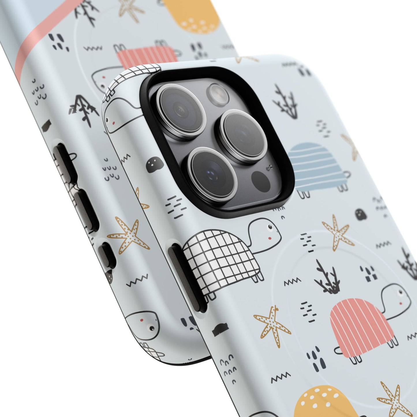 Personalized Cute Turtle Tough Magnetic MagSafe® Cell Cover, Ocean Theme Case, Sea Life Gift for Beach Lovers, iPhone® 13, 14, iPhone 15, iPhone 16, iPhone 17, Pro, Pro Max, Plus Cases.