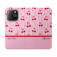 Personalized Cherry Blossom Dreams Flip iPhone and Samsung Cases — Wallet Folio with Name & Affirmation.