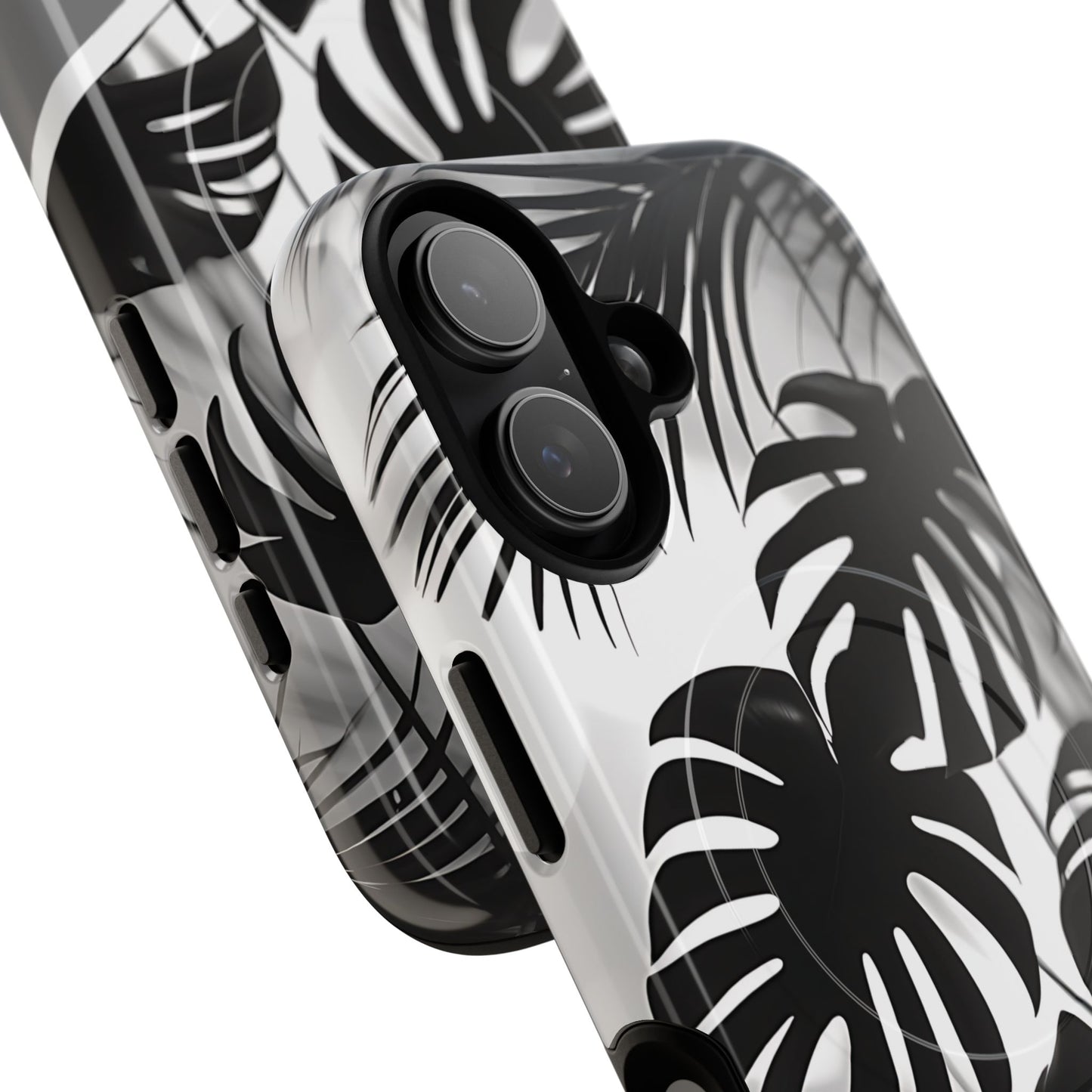 Personalized Monochrome Monstera Tropical Phone Case - Tough Magnetic MagSafe® Cases, Gifts for Nature Lovers, Stylish Phone Accessories, Gifts for Her.