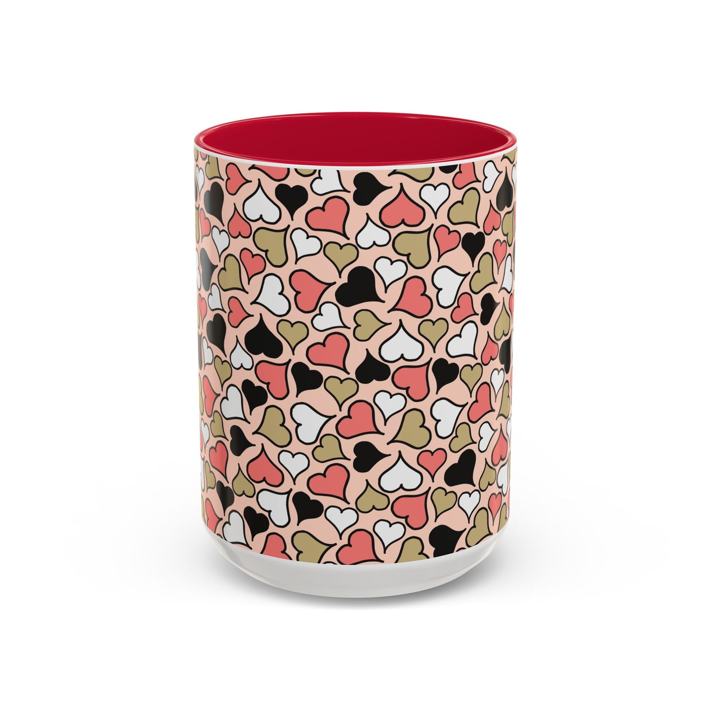 Heart Patterned Coffee Mug - Colorful Love Design, Perfect for Gifts & Celebrations
