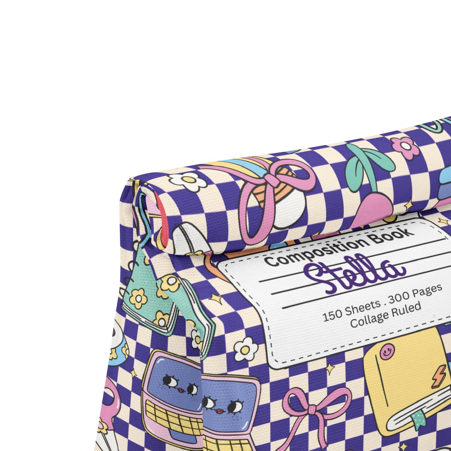 Custom Purple Doodle Daydream Composition Book Inspired Stylish Polyester Lunch Box for Kids - Perfect for School, Picnics, or Snacks | Personalized ABC Design, Back to School, Family [...]