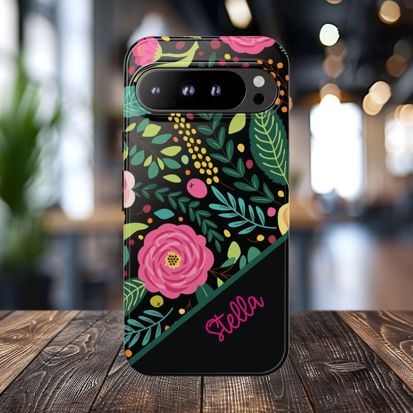 Personalized Floral Fantasy Samsung and Google Pixal Phone Case – Personalized Tough Cases with Colorful Garden Design