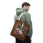 Faith and Floral Cross Heart Tote Bag