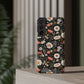 Blossom Elegance: Noir Garden iPhone and Samsung Case With Card Holder