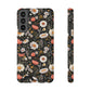 Blossom Elegance: Noir Garden iPhone and Samsung Case With Card Holder