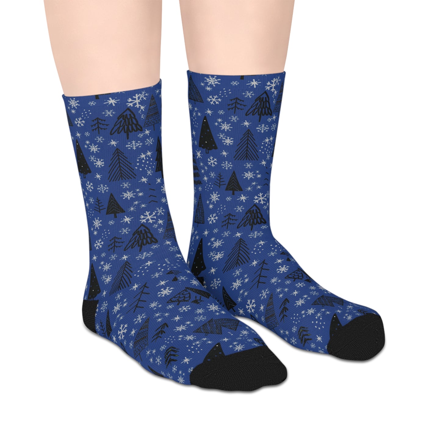 Winter Wonderland Navy Mid-Length Socks