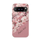 Personalized Cherry Blossom Tough Phone Case — Pink Floral Protective Case for Samsung & Google