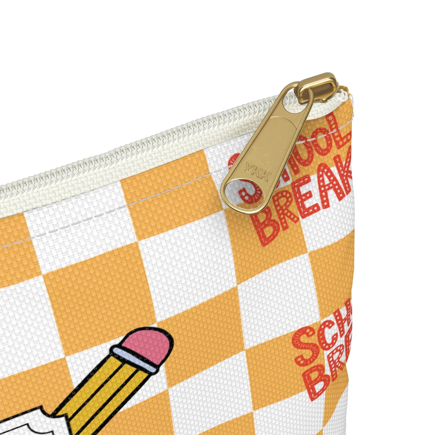 Personalized Orange Schoolyard Chic Composition Book Inspired Accessory Pouch, Kids School Supplies, Classroom Organizer, Teacher Gift, Fun Stationery Case, Back to School