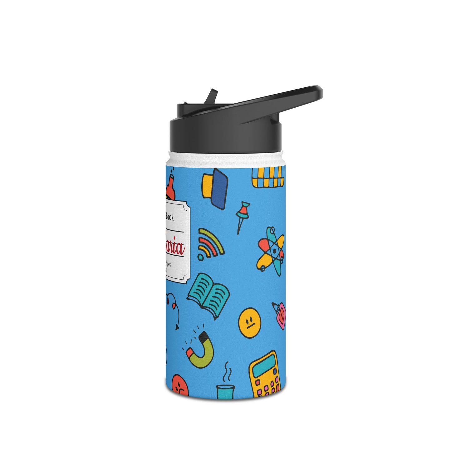 Personalized Classroom Couture Composition Book Inspired Stainless Steel Water Bottle for Kids, School Supplies, Eco-Friendly Drinkware, Back to School, Teacher Gifts