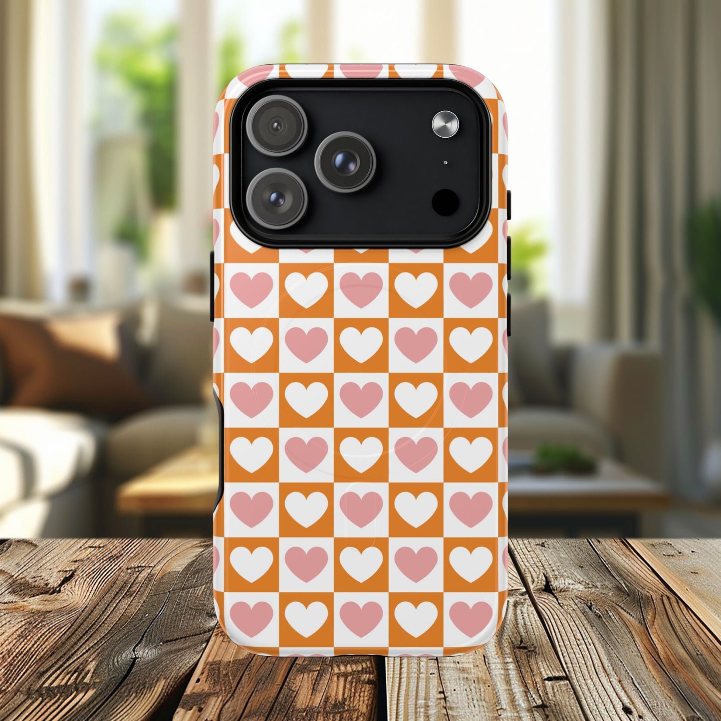 Heart Pattern Magnetic iPhone Case, Valentine Gift, Cute iPhone Accessory, Durable Case for Lovers, Custom iPhone Skin, Sweetheart Case