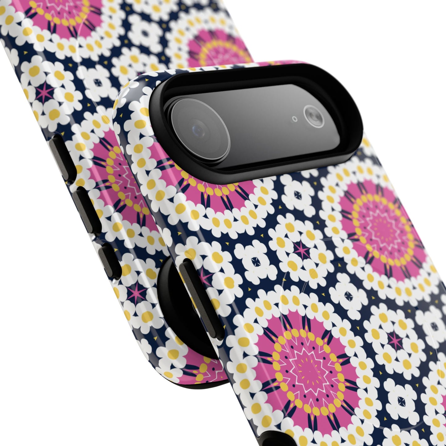 Petal Prism Pop Tough Magnetic iPhone Case, Tough Protection, Unique Design, Gift for Her, iPhone Accessories, Boho Style, Floral MagSafe Accessory.