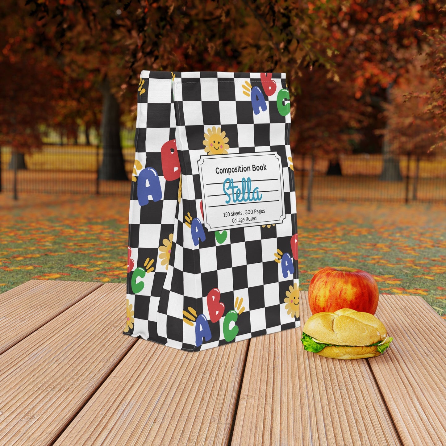 Custom Schoolyard Chic Composition Book Inspired Stylish Polyester Lunch Box for Kids - Perfect for School, Picnics, or Snacks | Personalized ABC Design, Back to School, Family [...]