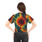 Rainbow Swirl Tie and Dye Crop Tee (AOP)