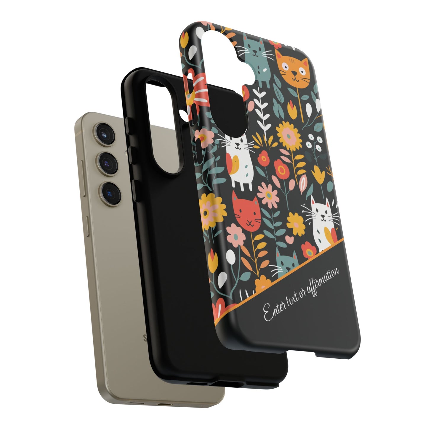 Personalized Whimsical Feline Garden Google and Samsung Tough Cases