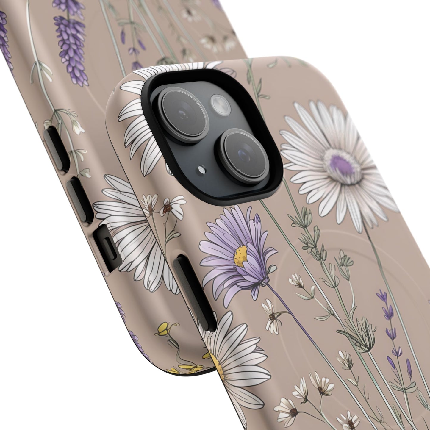 Lavender Floral Tough Magnetic Phone Case | Durable Protective Cover, Flower Design, Gifts for Her, Phone Accessories, Nature Lover