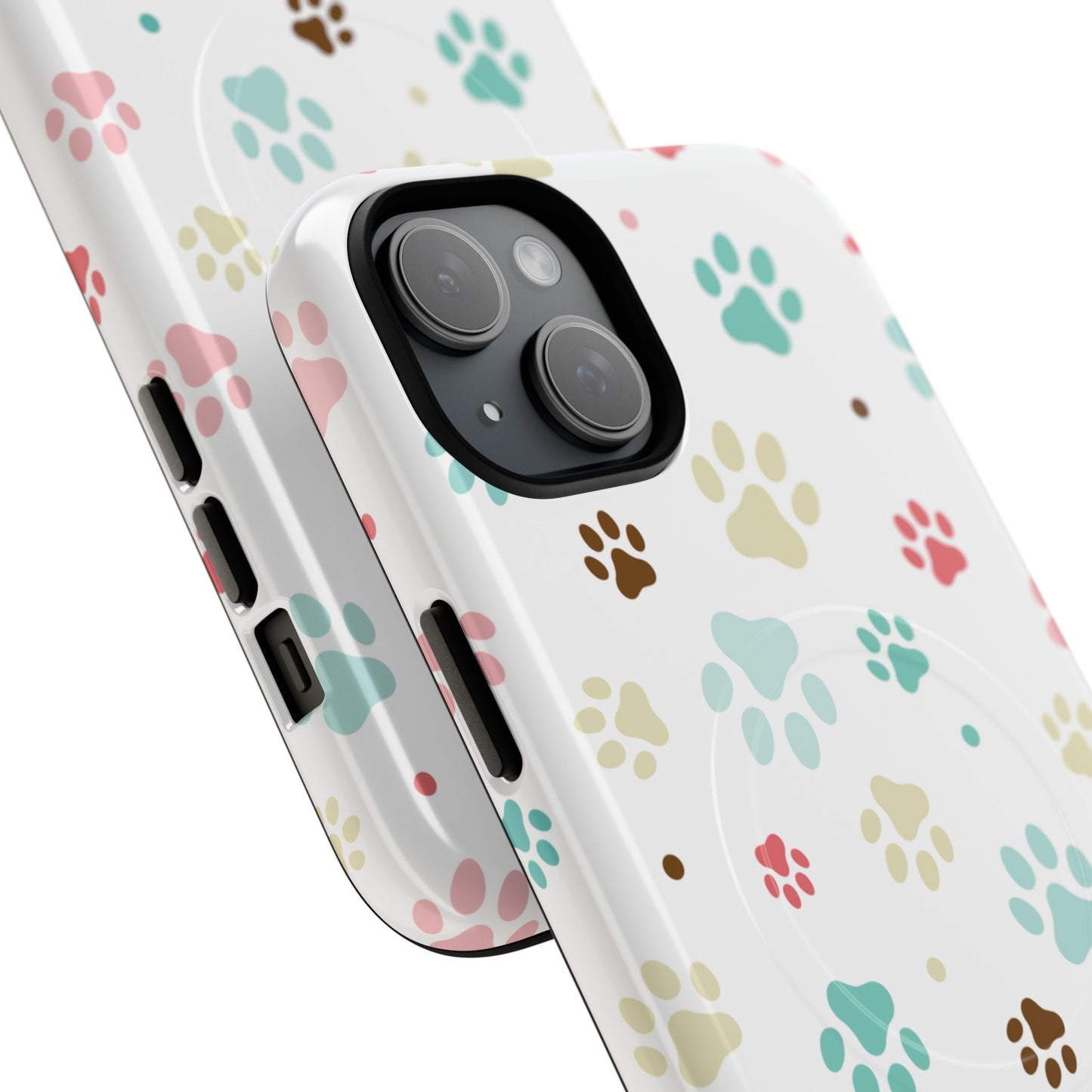 Pet Lover Magnetic iPhone Case - Cute Paw Print Design, Tough Magnetic Cases for Dog and Cat Owners, Gift for Animal Lovers