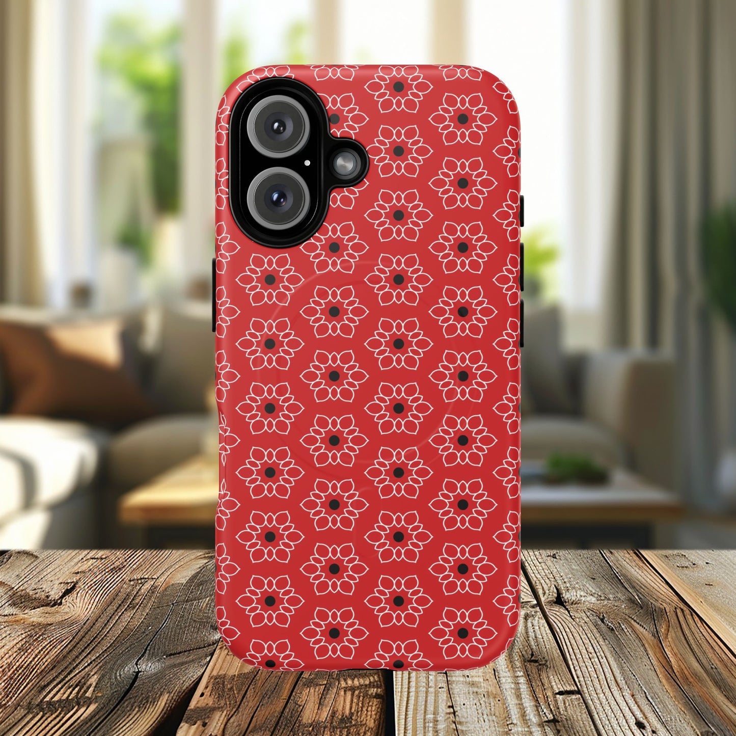Stylish Geometric Magnetic iPhone Cases, Floral iPhone Cover, Durable Smartphone Cases, Trendy Accessories, Gift for Her