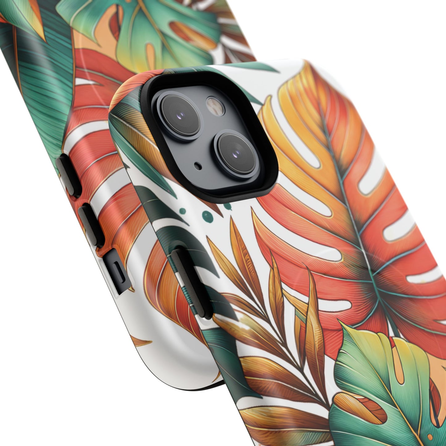 Tropical Monstera Leaf Phone Case - Stylish Tough Magnetic Cases, Floral Protection, Summer Vibe, Gift for Nature Lovers, Trendy Mobile Accessories