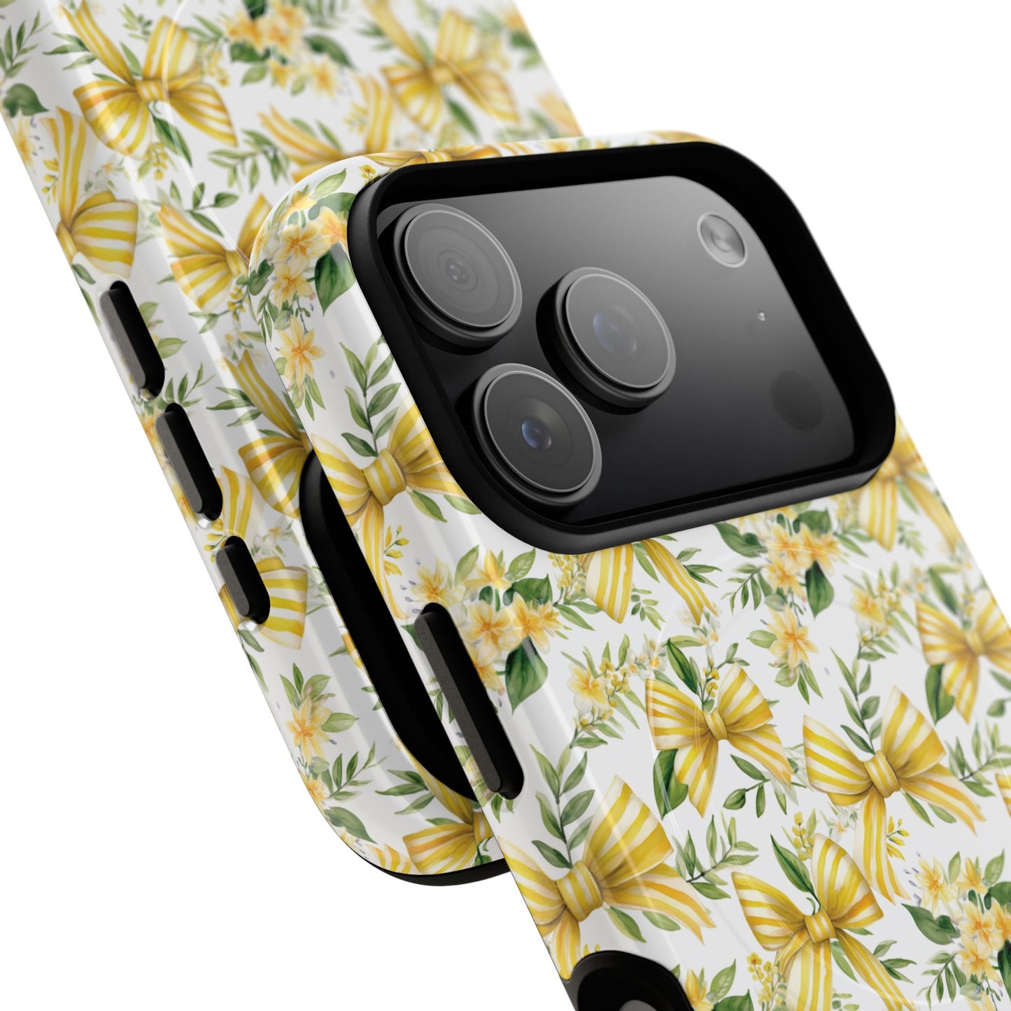 Sunshine Coquette Bows Tough Magnetic iPhone Case, Durable iPhone Cover, Girly Tech Accessory, Nature-Inspired Gift for Her, Spring Decor