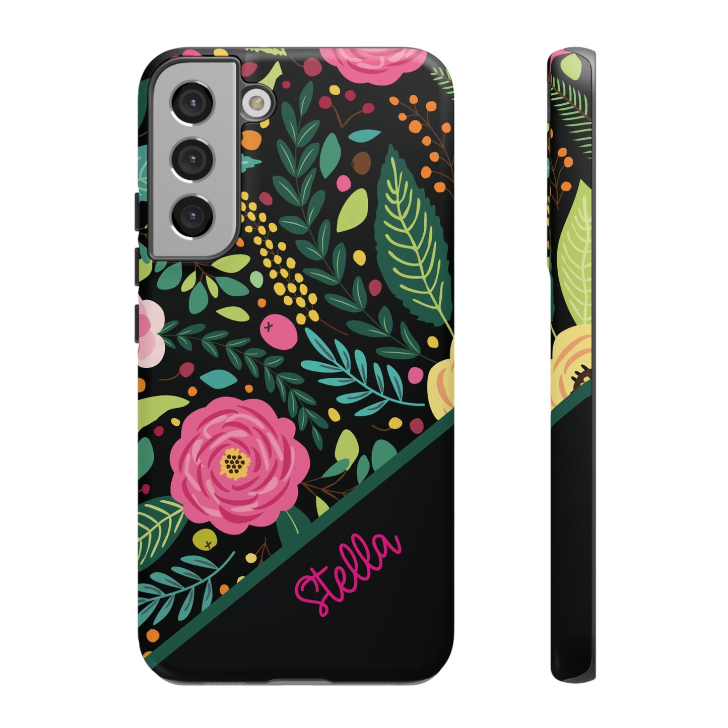 Personalized Floral Fantasy Samsung and Google Pixal Phone Case – Personalized Tough Cases with Colorful Garden Design