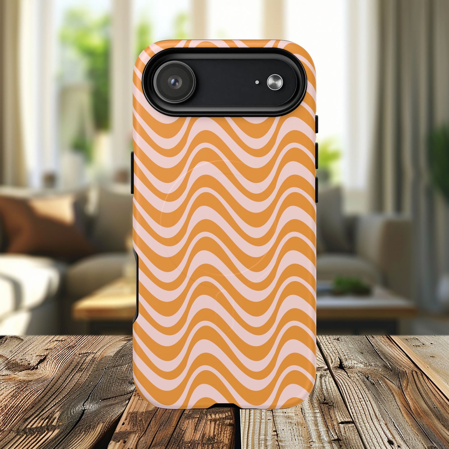 Stylish Tough Magnetic Case for Your iPhone - Trendy Wave Design, Durable Protector, Gift for Her, Cool Tech Accessory, Unique iPhone Cover, Magsafe iPhone Cover.