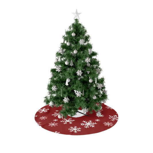 Red Snowflake Elegance Christmas Tree Skirts