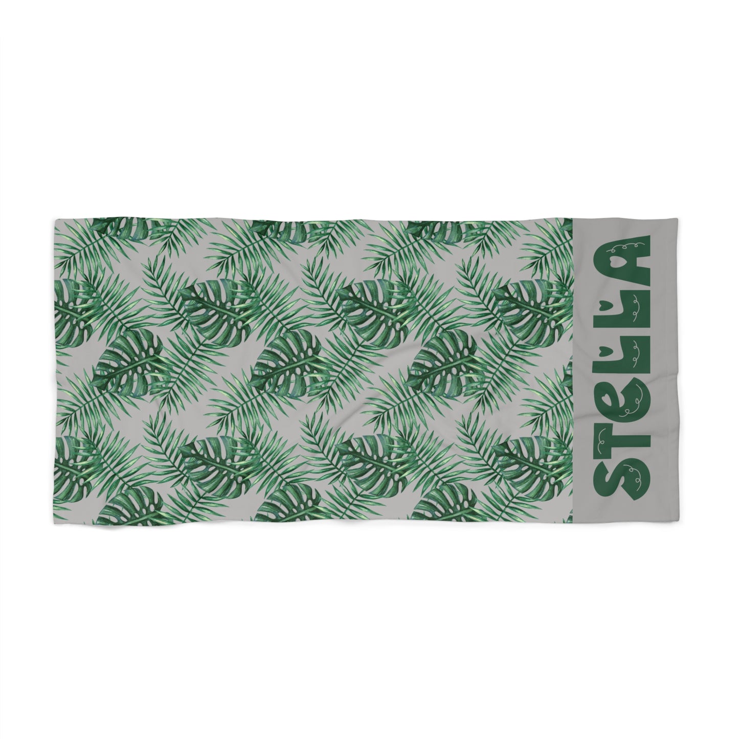 Tropical Bliss Grey Beach Towel