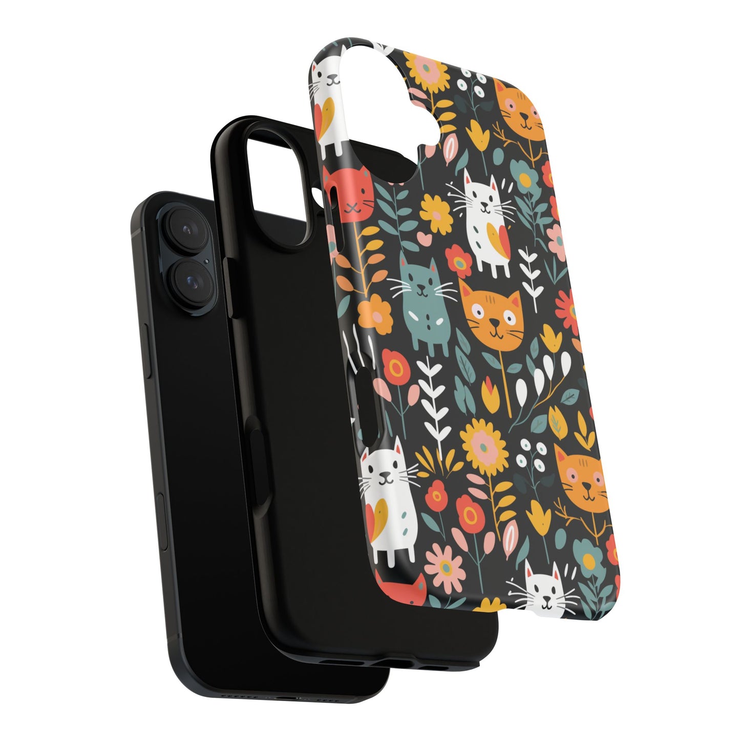 Whimsical Feline Garden iPhone, Samsung or Google Pixel Tough Cases