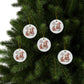 Snowman Ceramic Ornaments, 2-Side Print, (1pc, 3pcs, 5pcs, 10pcs)