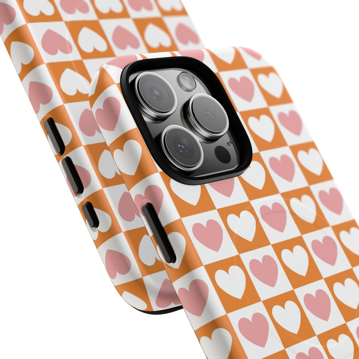 Heart Pattern Magnetic iPhone Case, Valentine Gift, Cute iPhone Accessory, Durable Case for Lovers, Custom iPhone Skin, Sweetheart Case